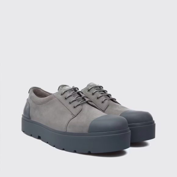 Camper Shoes - Camper Pix Gray Black Cap Toe Leather Oxford Shoes Women 39 Minimalist Comfort